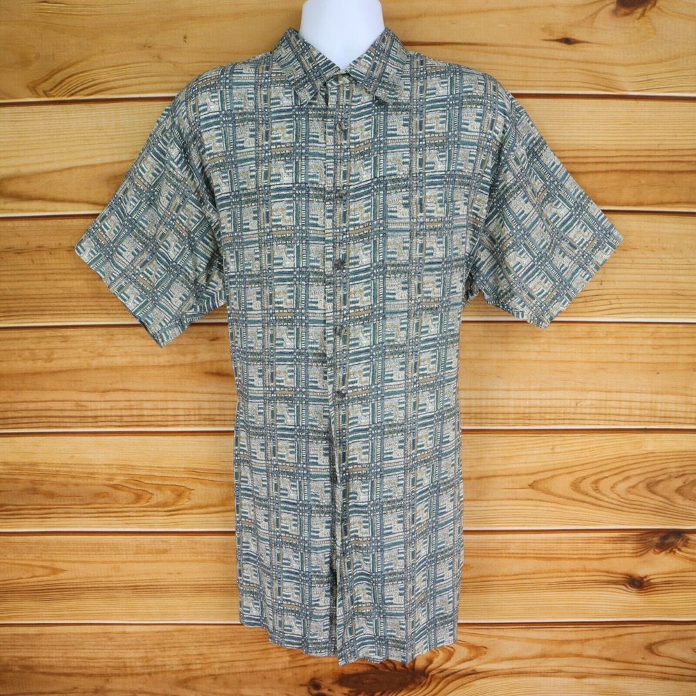 Natural Exchange Alexander Lloyd Button Up Shirt Mens XLT Multicolor Geometric‎